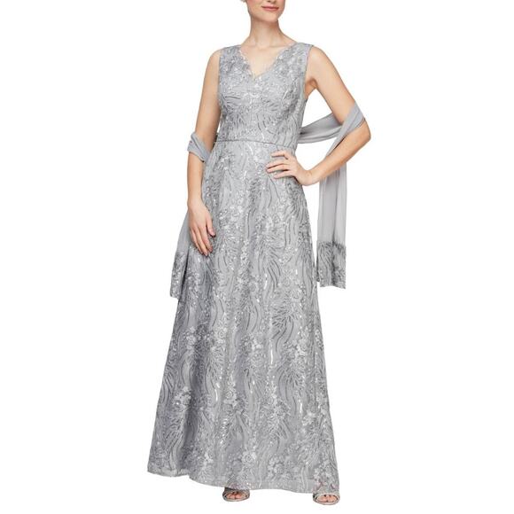 Size 10 NEW Alex Evenings 81171077 Mother of the Bride Long Dress